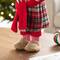 Glitzhome® 18"H Faux Fur Christmas Bathrobe Santa Figurine with Porcelain Face